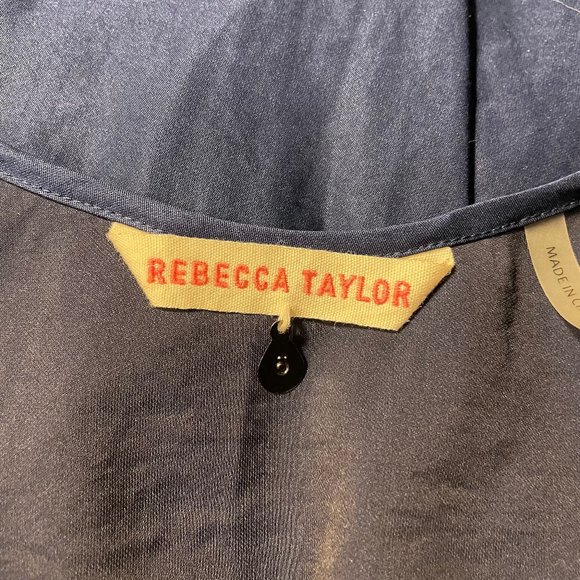 Rebecca Taylor Blue Sleeveless Tie Waist Short Slip Dress Size S Sheath - Picture 8 of 8